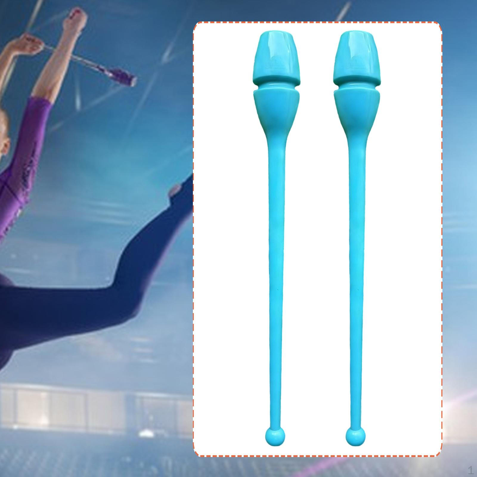 

2 Pieces Rhytmic Gymnastics 44cm Easy to Control Training Equipment Exercise Pole for синий