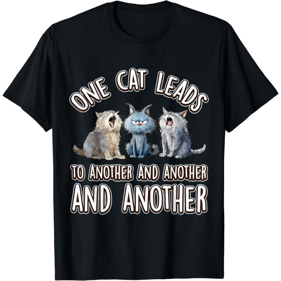 SHAAMOU Funny Cat 100% Cotton Graphic T Shirts for Men Women T-Shirt S