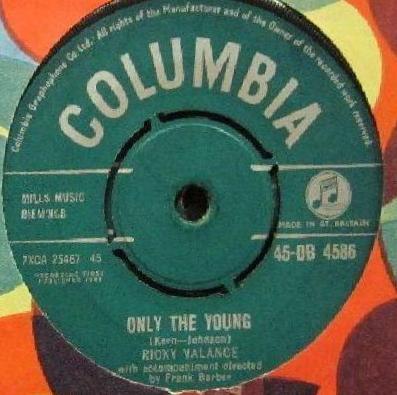 

7inch Record RICKY VALANCE - Only The Young 45DB4586 Columbia 1961 UK Rock Used