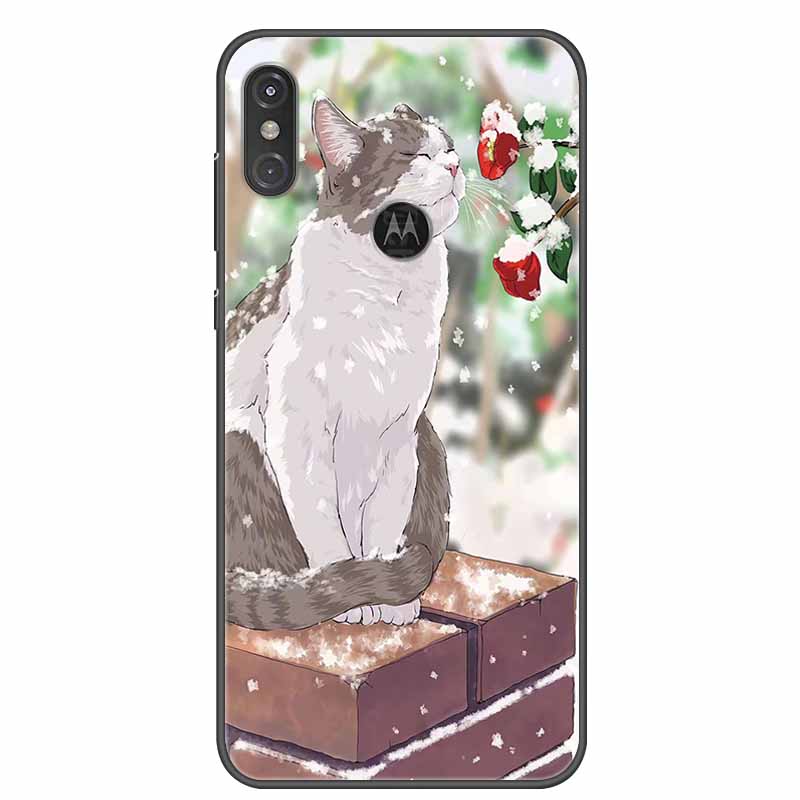 For Moto One Vision Case Luxury Silicone TPU Soft Cover Phone Case For Motorola Moto One Action Macro Shockproof Christmas Coque