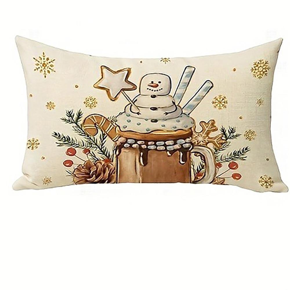 1PCS Christmas Pillowcases: Get Cozy, Hello Winter, and Festive Designs! Sofa Bed Cushion Cover, New Year Home Decoration