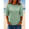 Casual Waffle Women Fashion T-shirt Top Summer Loose Solid Color Tee Tops Female All-matching Women T-Shirts