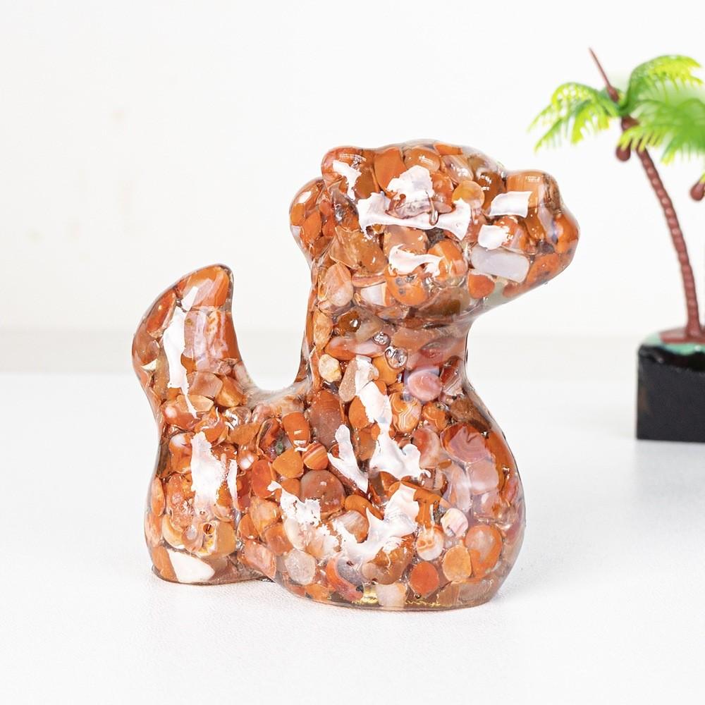 Resin Animal Figurine Home Decor With Natural Crystal For Office And Gift Ideas