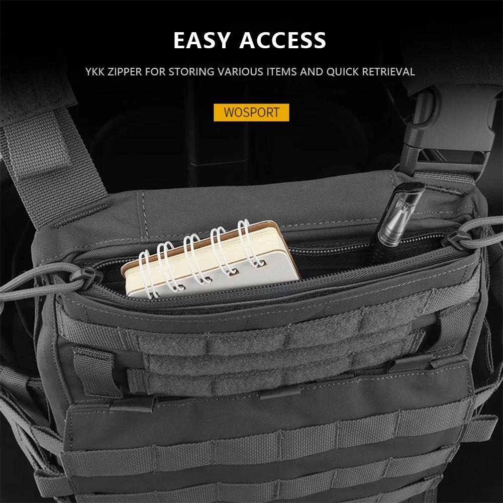 Noiseless Tactical Zipper Easy Install Pocket Zipper Insert Pouch Storage Pocket Zipper Cover DIY Accessory for Crye AVS Vest