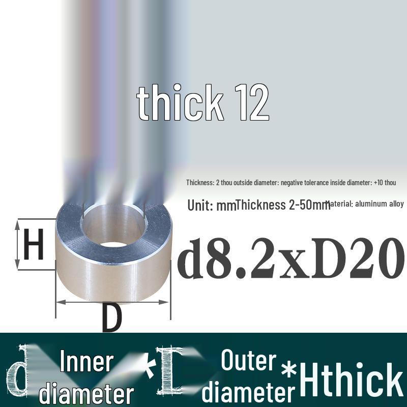 Außen-Ø 20mm Aluminiumlegierung Flache Unterlegscheibe Abstandshalter mit M6/M8/M10/M12 Innenloch - Metallwellenbuchse Isoliersäule.