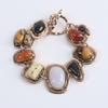Bohemian Handmade Resin Stones Bracelets for Women Punk Vintage Metal Gold Plated Irregular Bracelet Daily Wear Party Jewelry