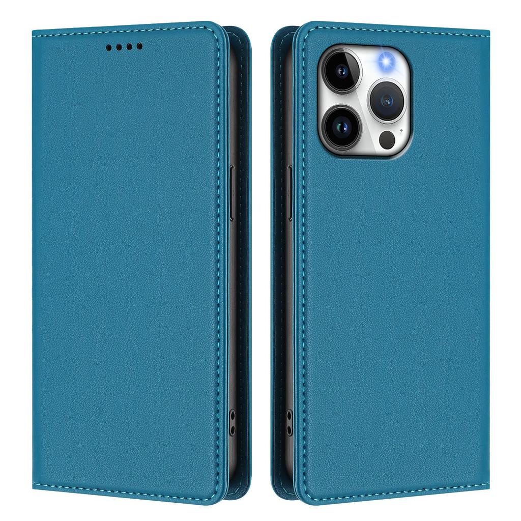 For iPhone 16 Pro Max Leather Wallet Case Magnetic Closure RFID Blocking Phone Cover