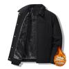 Men's Winter Warm Jackets With Fleece Lined Casual Lightweight Windproof Coat With Pockets Lapel Collar Work Jacket for Men Thick Thermal Cargo Jacket
