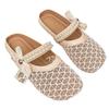 French Flat-bottomed Bag Head Half Slippers Women's Summer Wear 2025 New One-pedal Fairy Wind Mesh Single Shoes Cool Slippers