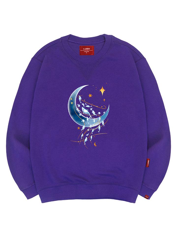 Ellamo Moonlight Dolphin Sweatshirt Unisex Plus Size S~4Xl (Type B)