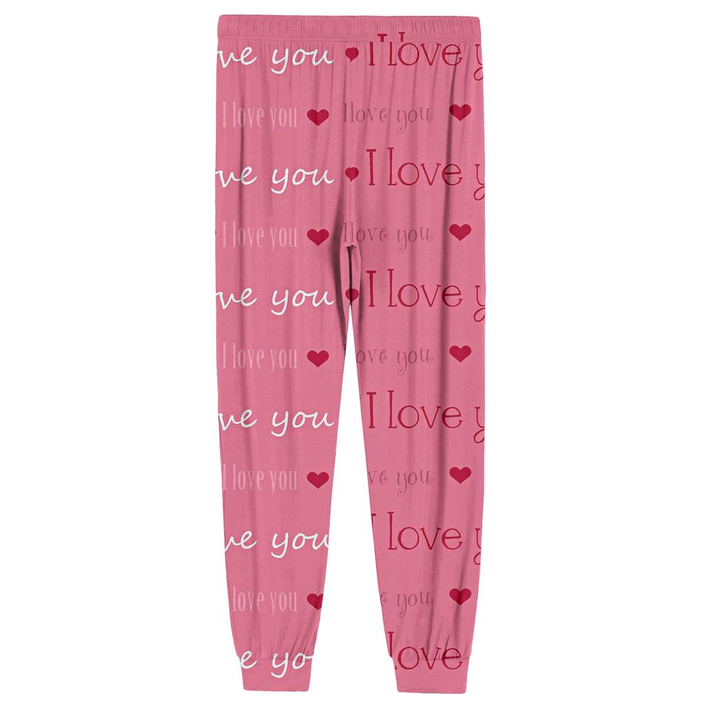 Men's Drawstring Pocket Cuffed Casual Pants Home Sleep Pants