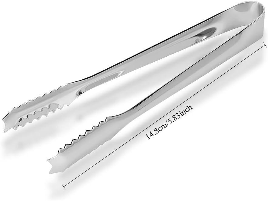 Щипцы для барбекю из нержавеющей стали Зажим для кубиков льда Зубчатые кухонные зажимы Щипцы для десертов для ведерка со льдом Сахар Ресторан Домашняя вечеринка