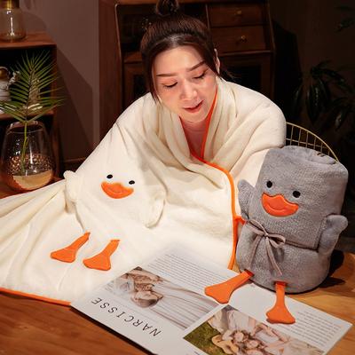 Manta enrollable de pato de dibujos animados, manta pequeña de terciopelo Coral para niños, para el almuerzo, para oficina, aire acondicionado, manta pequeña para coche