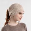 Autumn and Winter Warm Ear Protection Pullover Hat Women's Hat Ponytail Hole Knitted Hat European and American Wool Hat Tide