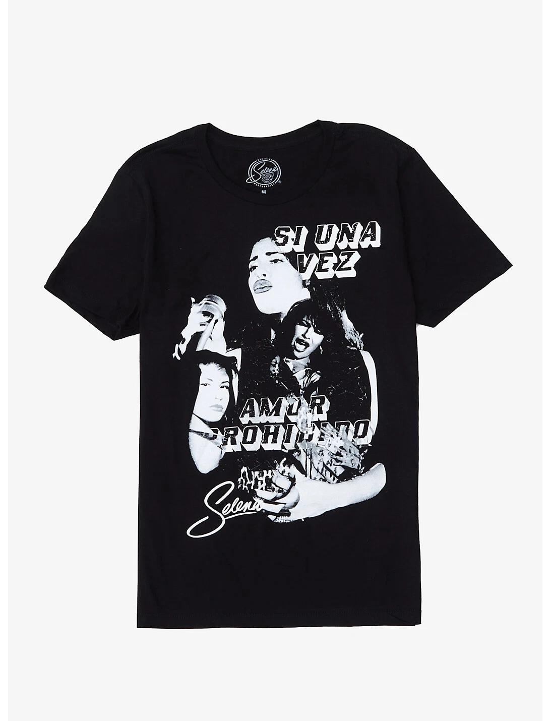 Selena Mens Si Una Vez Amor Prohibido Black T-Shirt New XS-3XL XL