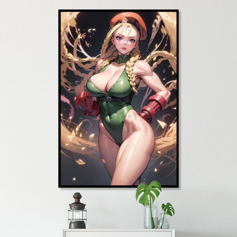 Cammy Sexy Nude Painting Wall Art Uncensored Boobs Cartoon Hot Girl Big Ass HD Canvas Poster Home Decor Painting Customization