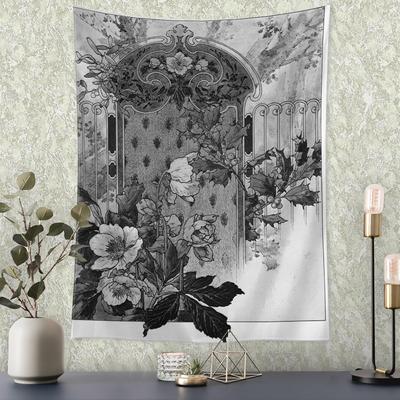 European Retro Floral Relief Painting Mural Wall Hanging Bohemian Home Print Background Cloth Art Room Decor Tapestry