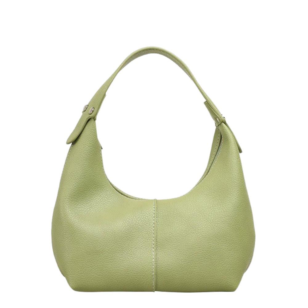 

Однотонная сумка через плечо с узором личи, большой вместимости, в французском стиле, из ПУ, сумка-пельмень, для путешествий зелёный