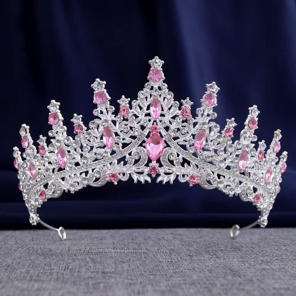 Krone Tiara Braut High End Prinzessin Krone Farbiger Kristall Königin Tiara Krone Barock Hochzeitskleid Stirnband