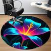 1pc Floral Bloom Office Round Area Rug,  Mat Suitable For Office, Under Office Chairs Bedroom Living Room Home Decor, Room Deco