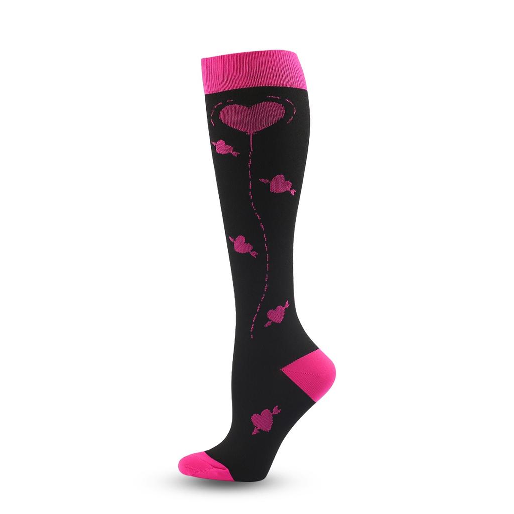 Running New Compression Stockings For Varicose Veins Woman Men Nylon Elastic Cartoon Love Striped Moon Letter Sports Marathon Ca