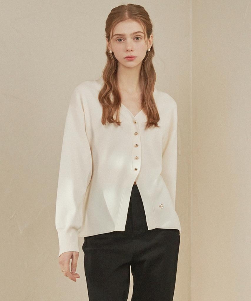 MICANE Redolence V-Neck Cardigan Cream