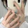 Nail Patch Handmade Blue Cat Eye Short Nails Fashion Temperament Everything