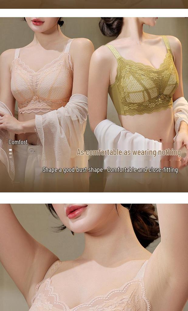 Wire-Free Push-Up Full Cup Bra for Large Breasts: Slimming, Side Fat Gathering, Anti-Sagging, Plus Size