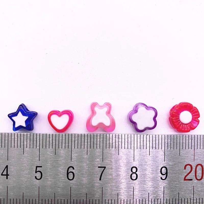 50pcs Five-pointed Star Acrylic Beads Loose Spacer Beads for Jewelry Making DIY Bracelet Accessories