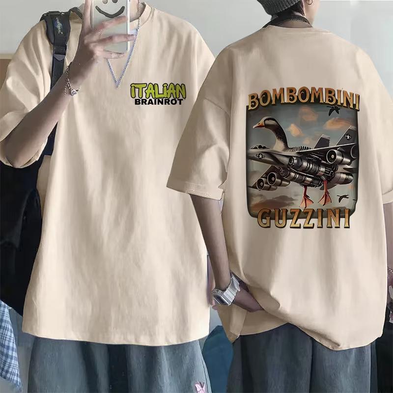 Tralalero Tralala Tung Tung Tung Sahur Bombardiro Crocodilo Tshirt Funny Italian Brainrot Meme Print Summer Men Women Cotton Top