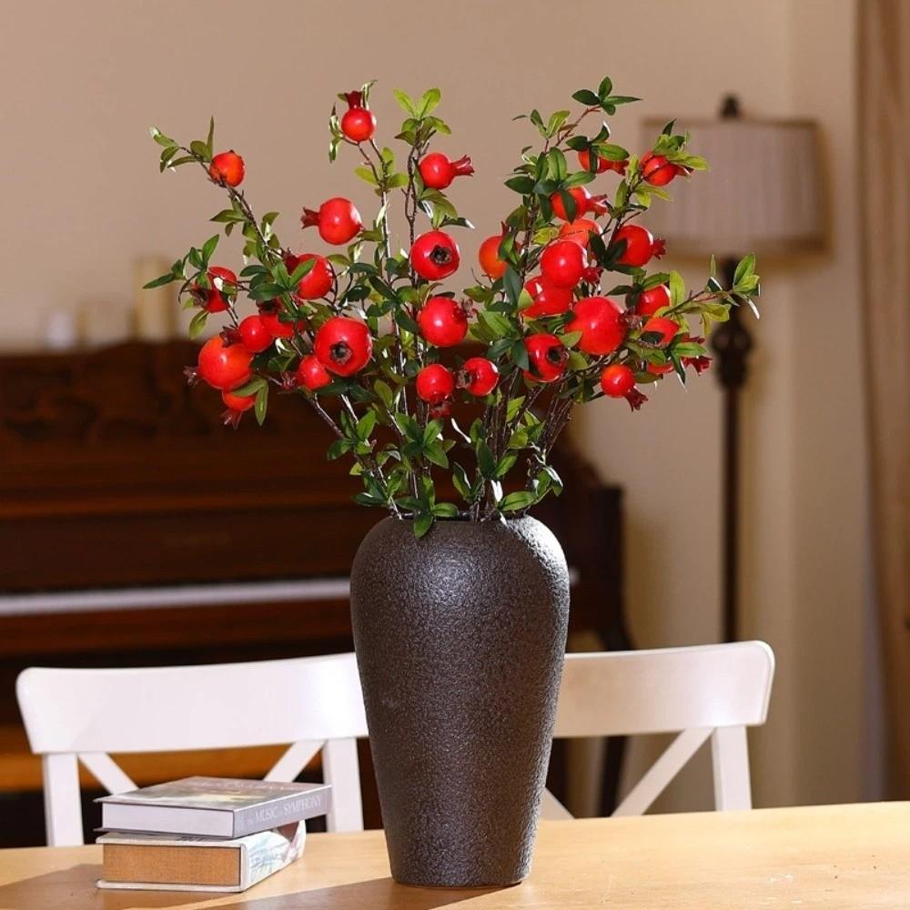 DIY Simulation Pomegranate Fruit 6-Fruit Fake Plants Simulation Foam Fruit Tree Living Room