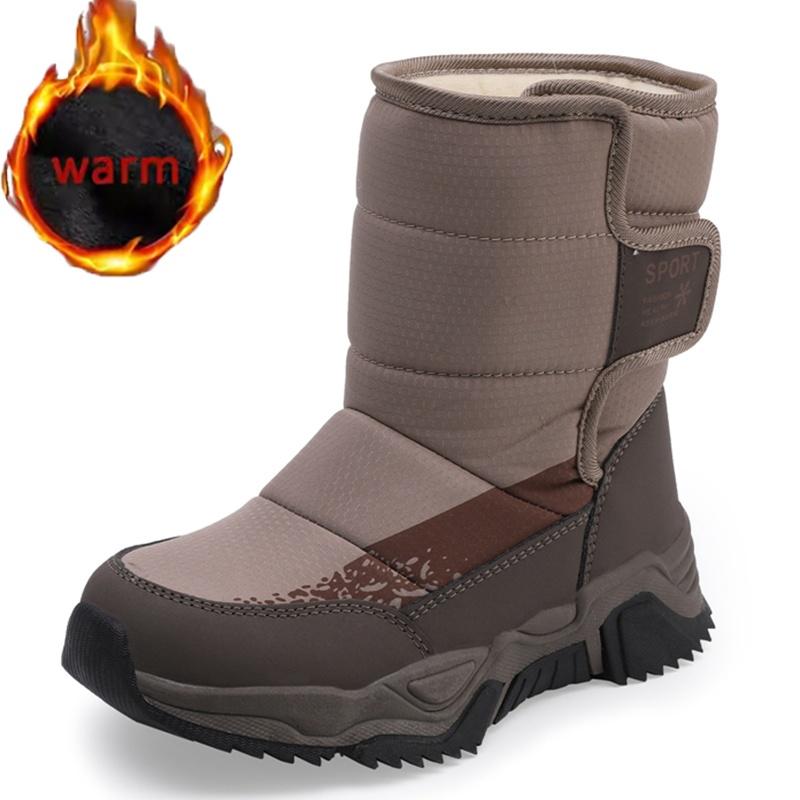 Children's Snow Boots Winter High-Top Children's Magic Tape Cotton Shoes Students  Outdoor Comfortable Non Slip Thick Sole Boots