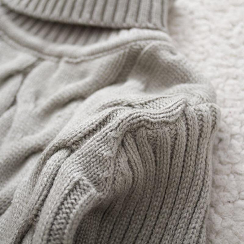 Children's Sweater Autumn New Style Solid Color High Neck Knitted Top for Boys and Girls