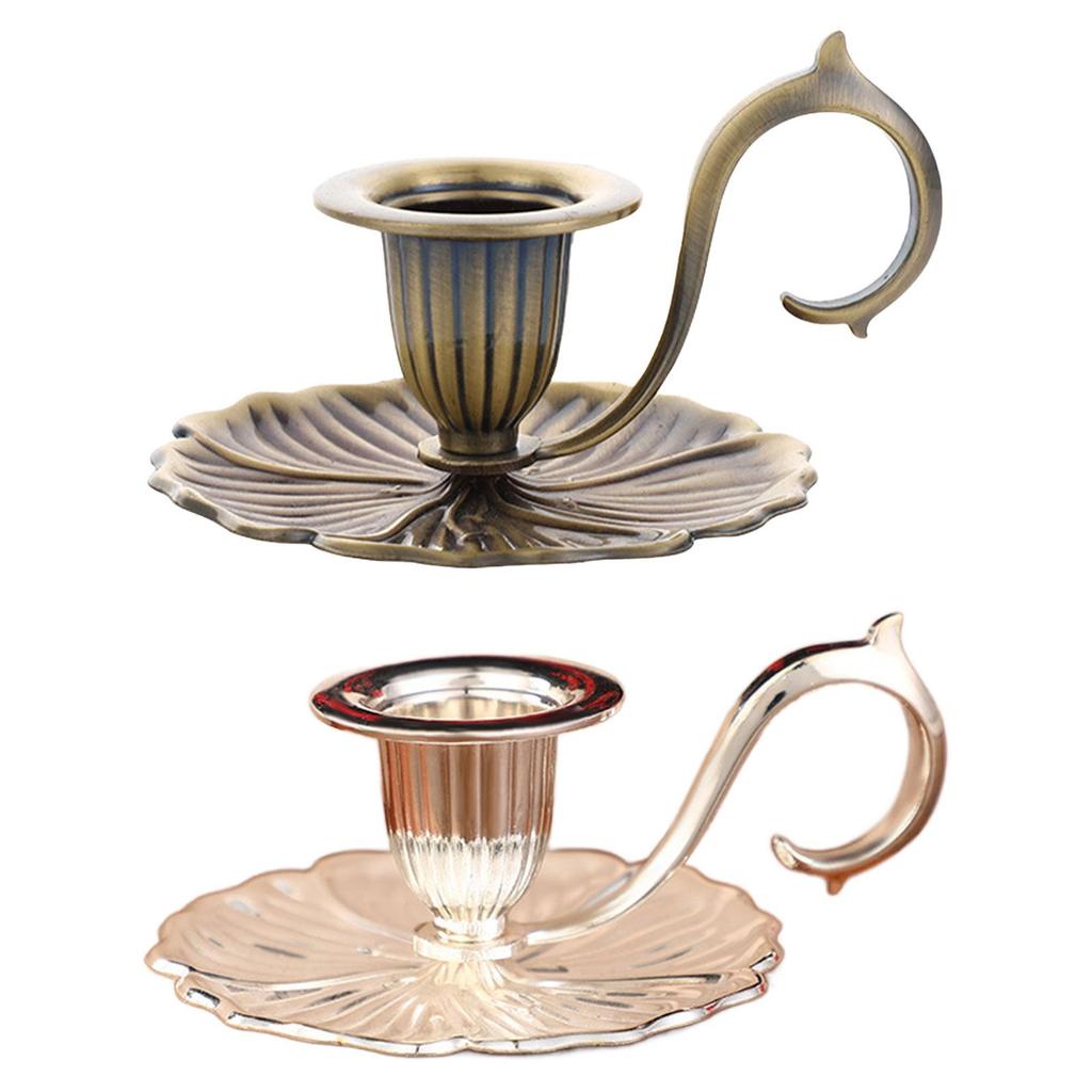 Vintage Taper Candle Stick Holder Retro Handheld Candlestick Holder