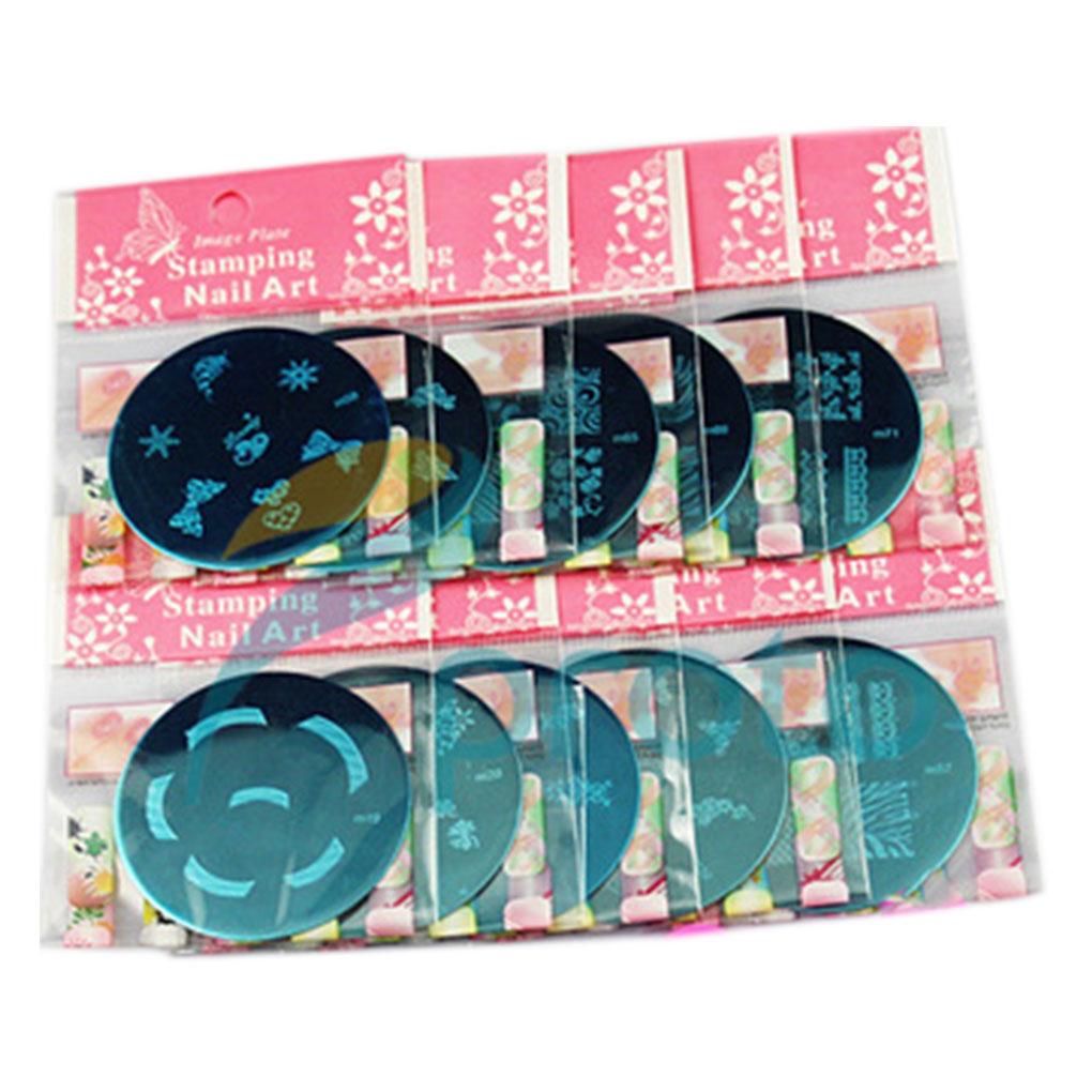 

10Pcs Art Stamp Stamping Plate Set Tool Stamper Design Kit Manicure Tools Mix Designs