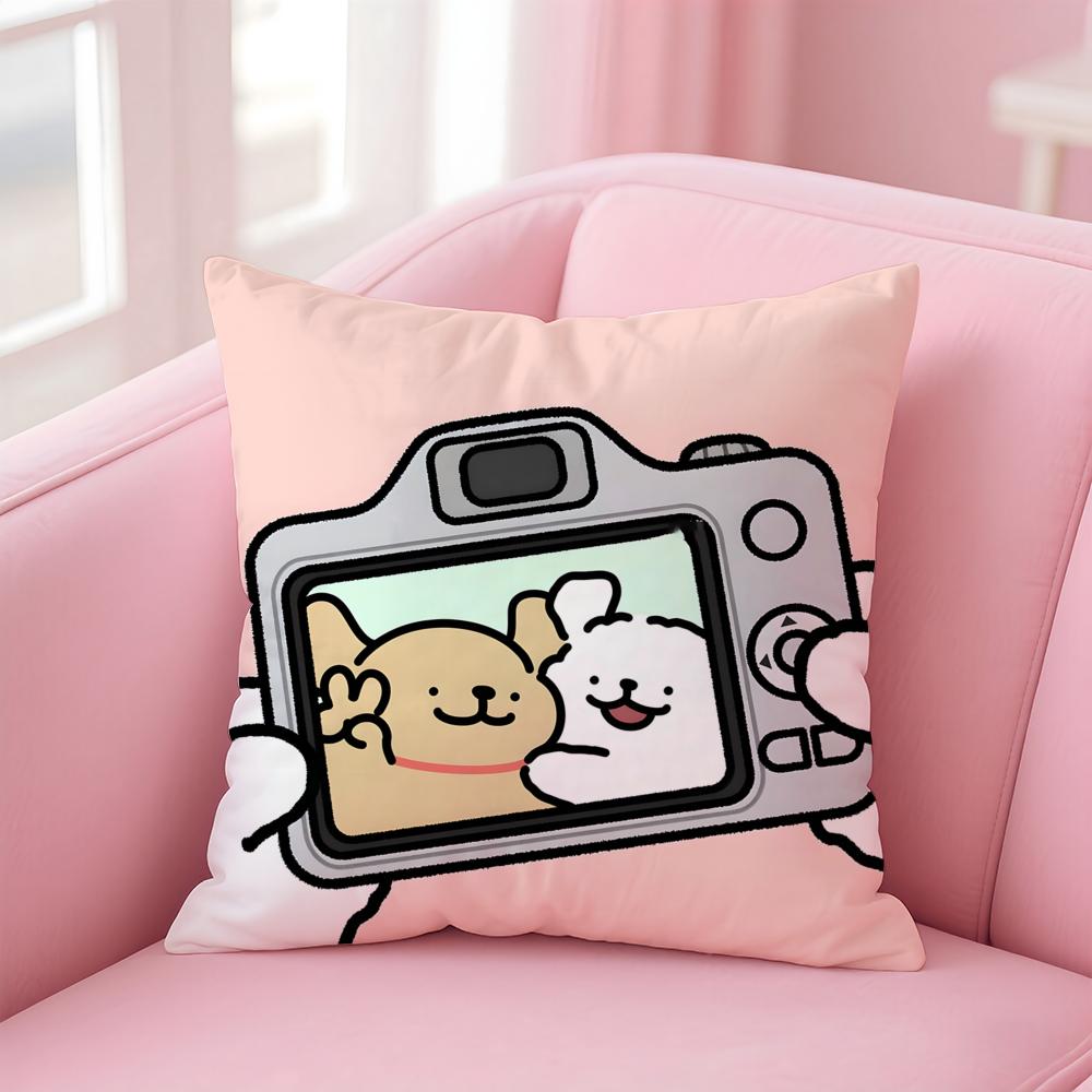 Cute L-Line P-Puppy Cushion Cover Comfortable Reversible Pillow Cover Ideal for Car Sofa Bedroom & Beyond