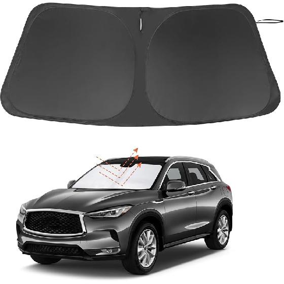 TINGLU Sun Shade For Tesla Model X Tesla X 2016-2024 2025 Accessories Windshield Sun Shade Window Shade UV Rays Protection Sun Visor Cover With