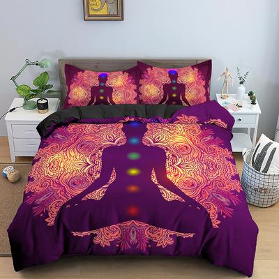 Husă de pilotă colorată cu șapte chakre, Buddha Mandala, temă budistă indiană pentru femei, bărbați, adolescenți, pentru decorațiuni dormitor, Regina King