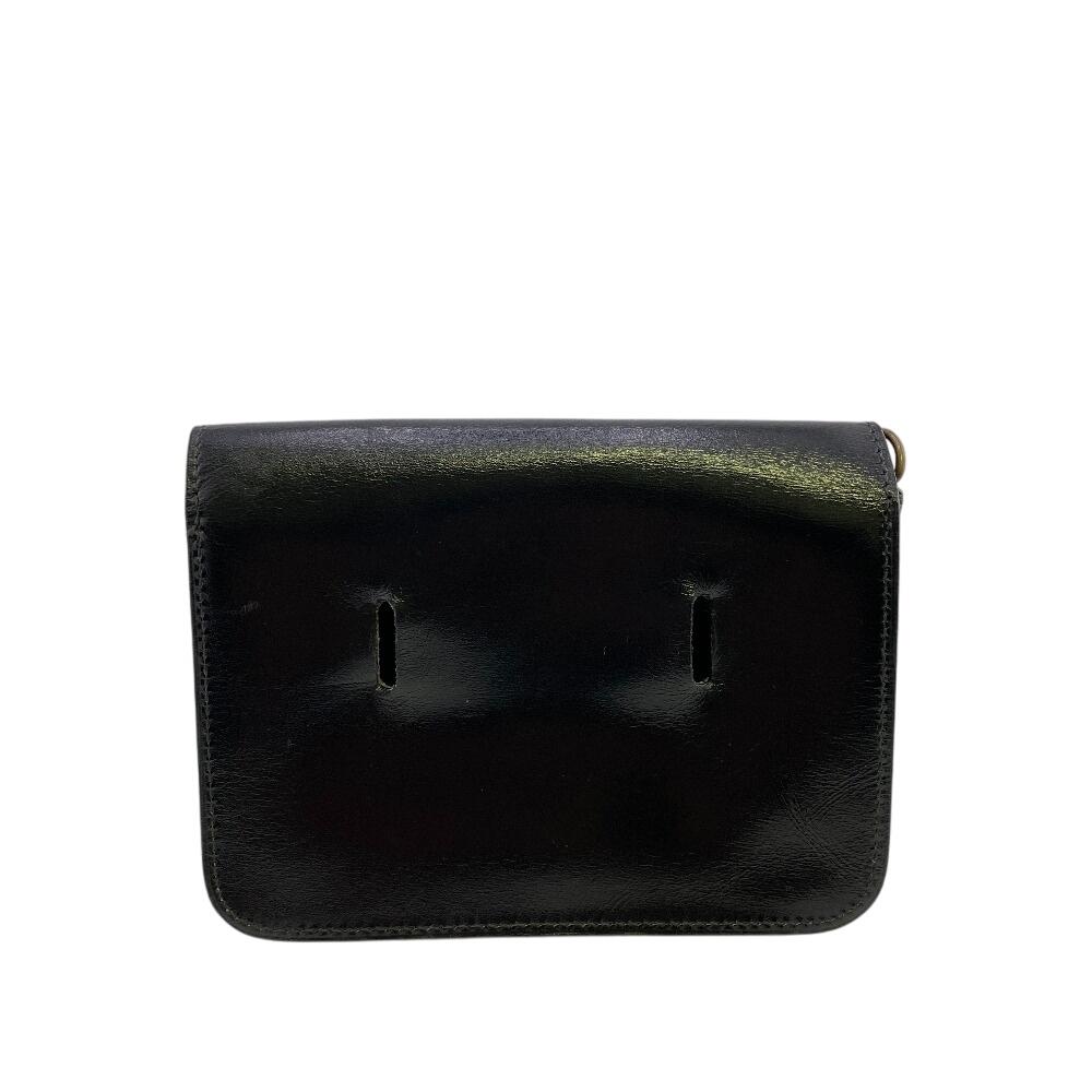 HERMES body bag Sheep leather Pochette black Sheep leather unisex Used
