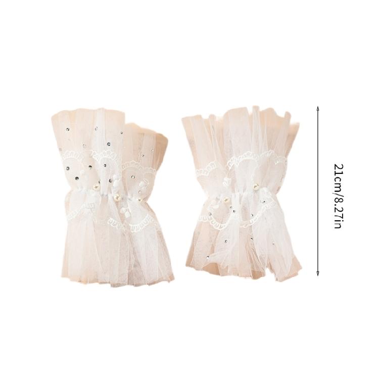Ruche nepmouwen trui kanten manchetmouwen elegante decoratieve mouwen elastische armmouwen Franse overhemdmouwen