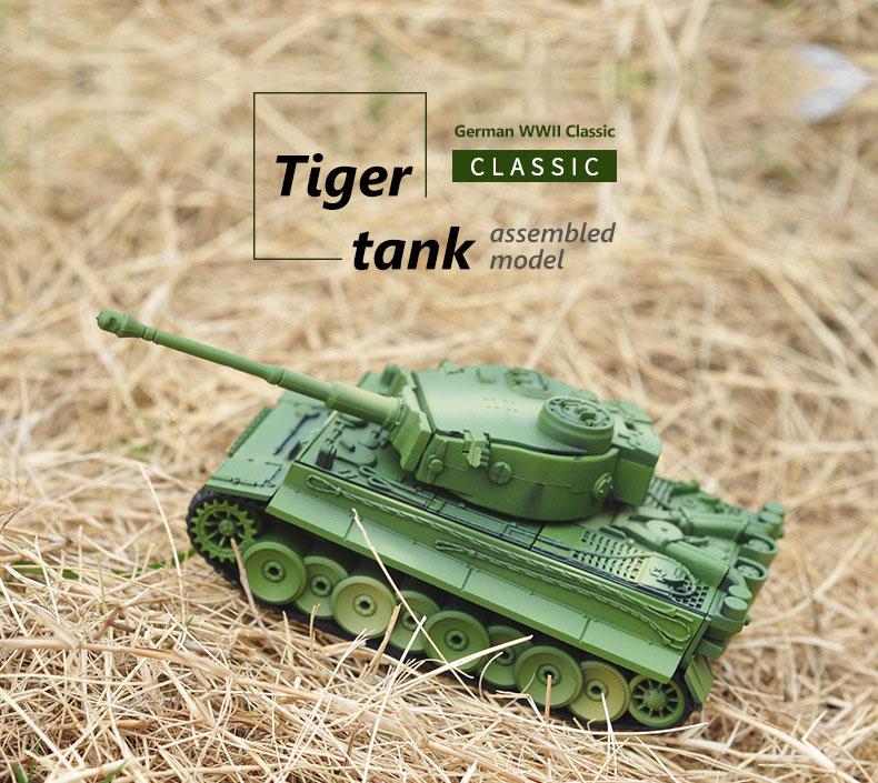 DIY Building Block 4D Assembled Military Model 1/72 Wwii Tiger Tank Square Puzzle Assembly Brick Toys for Children's Gifts Kids