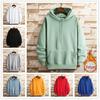 Felpa con cappuccio unisex in velluto plus a vestibilità ampia - Stile coreano primavera/autunno, tinta unita