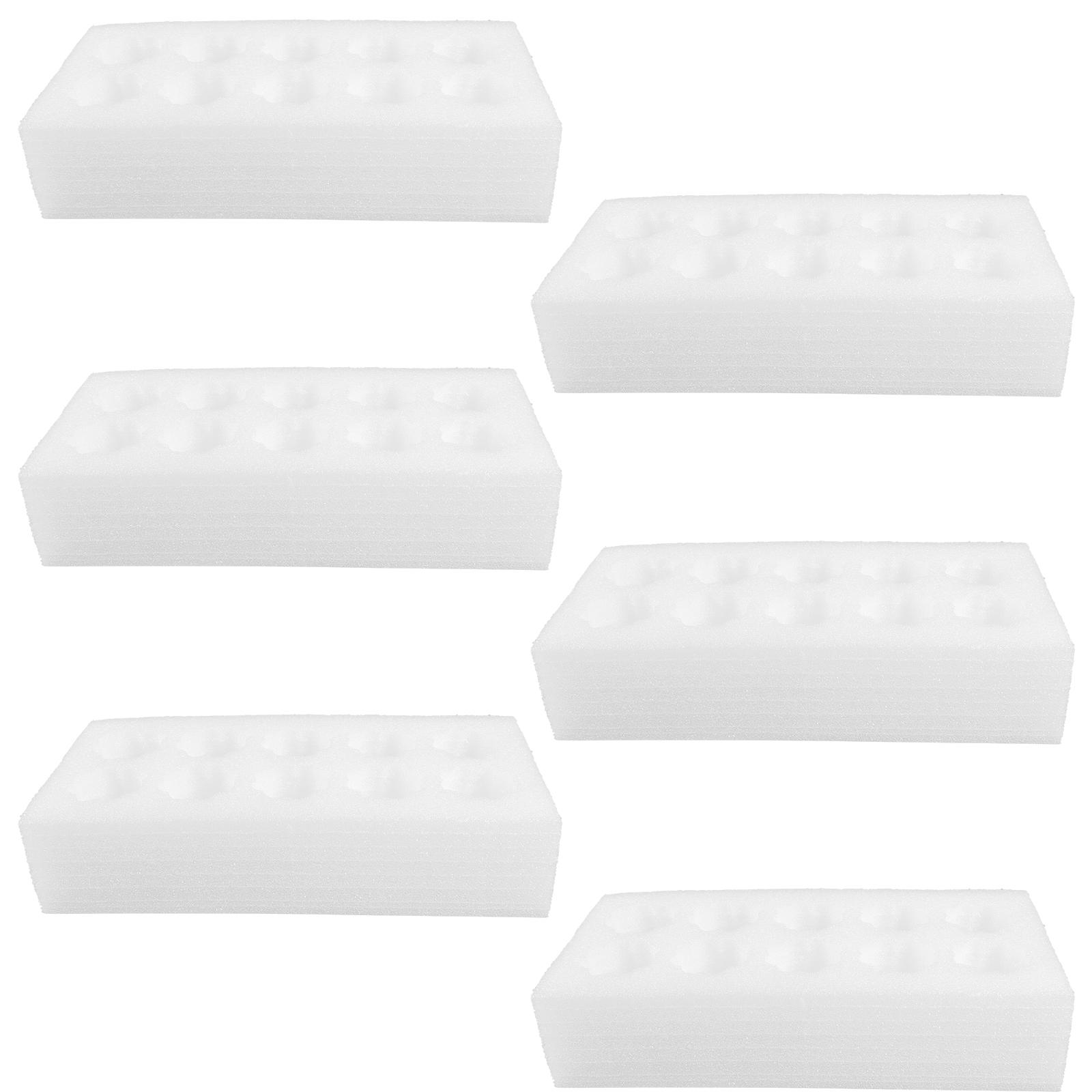 6 Sets  10 Grids Egg Shipping Foam Sound Proofing Egg Crate Foam Egg Holder Quail Egg Cartons Box Egg Storage Wrapping Tray белый