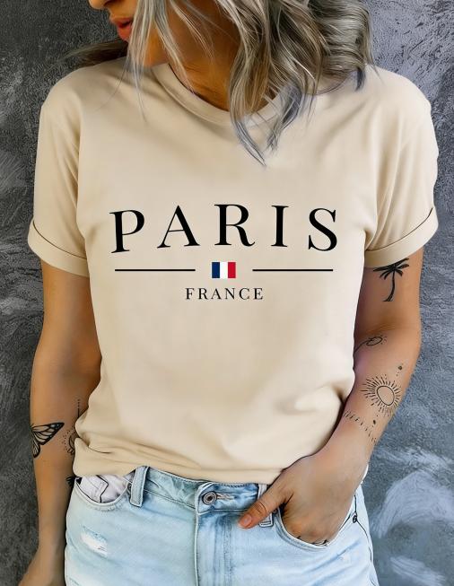 Damen Sommerkleidung kurzer Stil Damen T-Shirt mit Rundhalsausschnitt elegant und lässig Damenbekleidung Grafik-T-Shirts