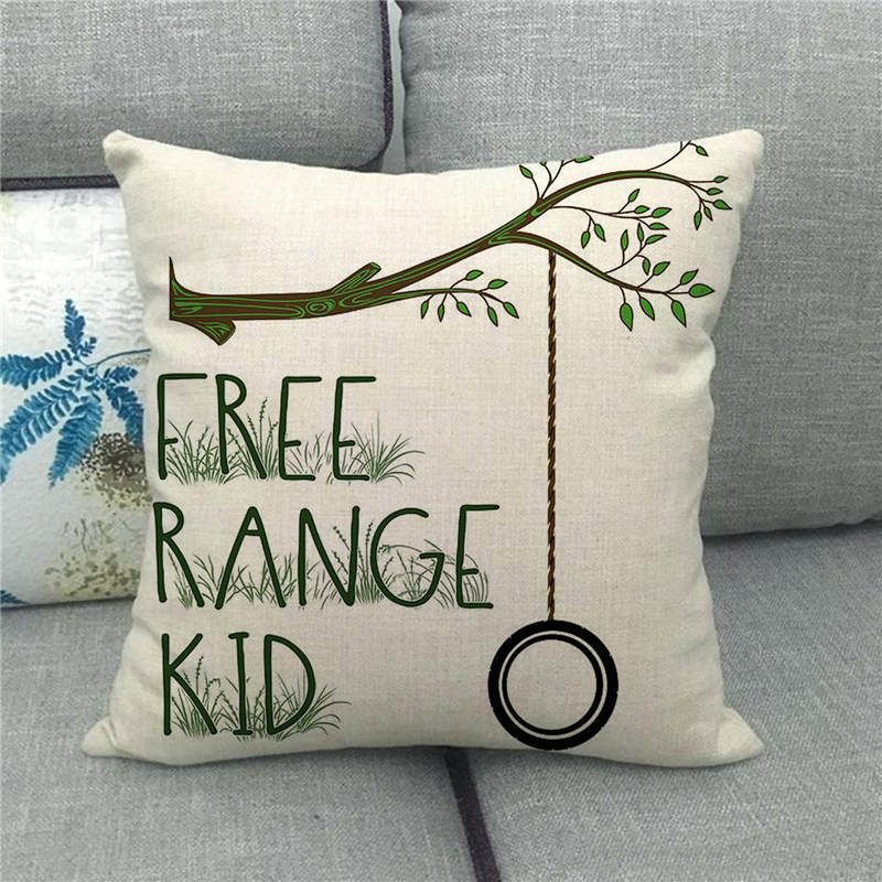 Happy Camper'S Lettered Design Pattern Digital Printing Short Plush Pillow Covers For Car Sofa Office Cushion Cover Home Goods