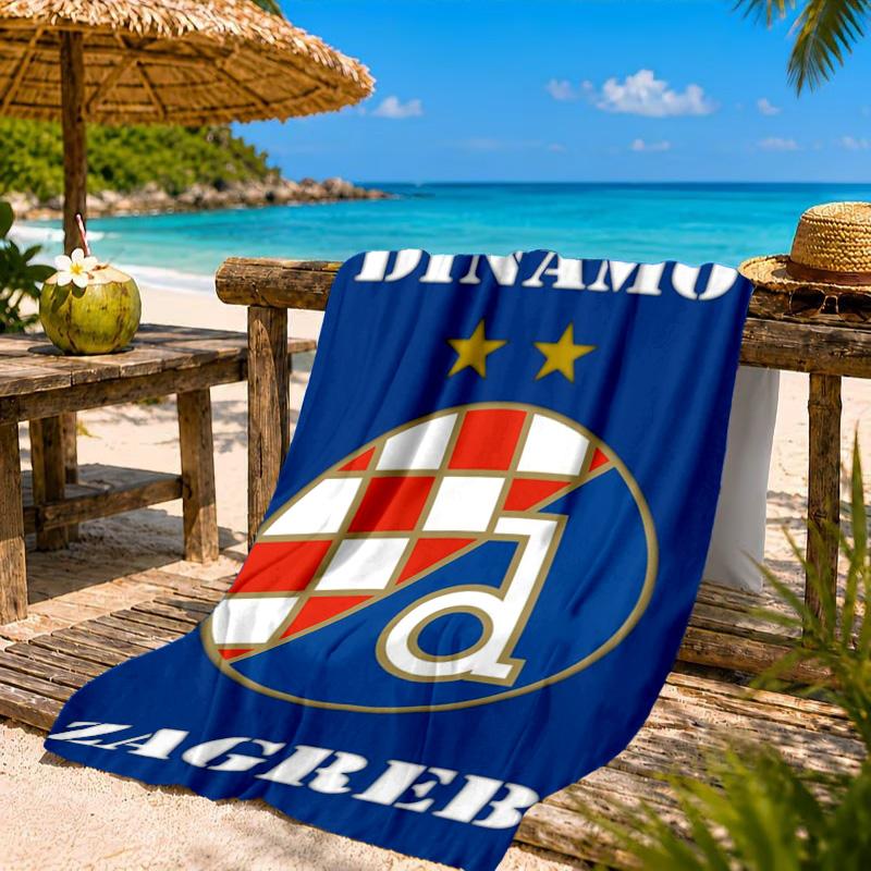 Asciugamano da Spiaggia Dinamo Zagabria Basket, Asciugatura Rapida, Facile da Curare, Adatto Sia per il Fitness che per le Vacanze al Mare, Essenziale Sportivo