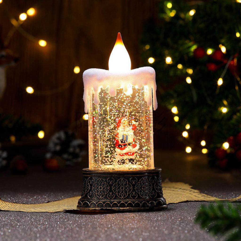 Leuchtendes Weihnachts-Telefonzellen-Ornament mit Öllampen-Szene zur Innendekoration