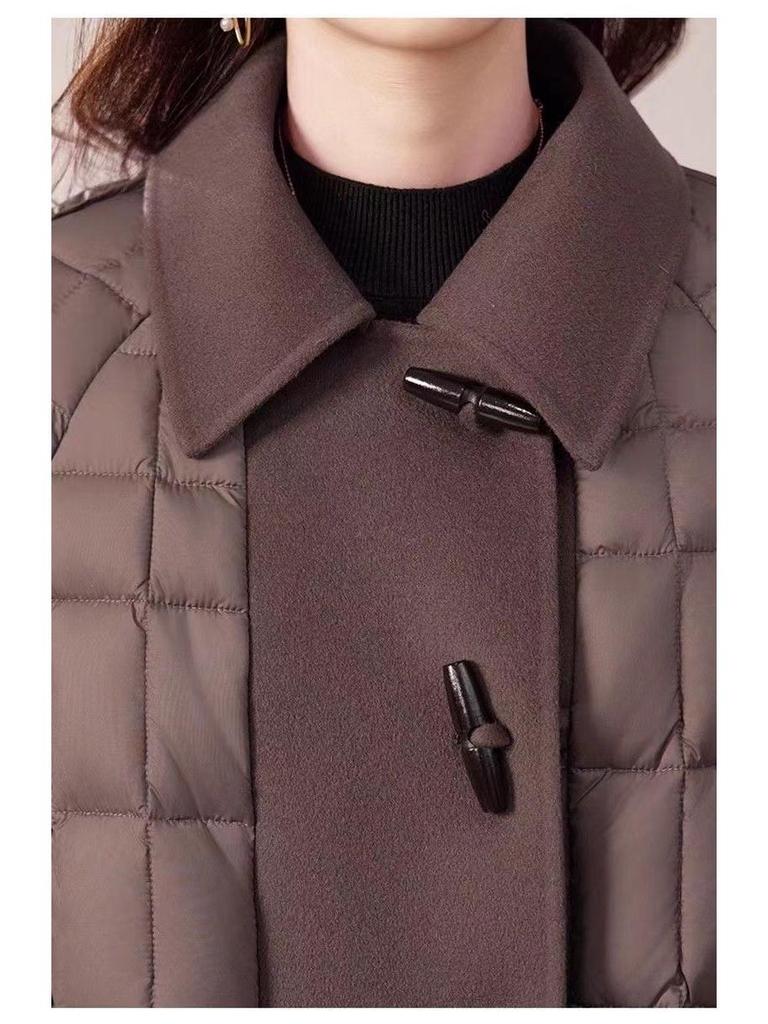 Women's Winter Fashion White Duck Down Coat - 2025 New Stylish Loose Fit for Young Moms & Elders