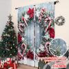 2pcs 2D flat printing Merry Christmas Drapes Snow candy bar Versatile Polyester Fabric Without Electricity Birthday Party for