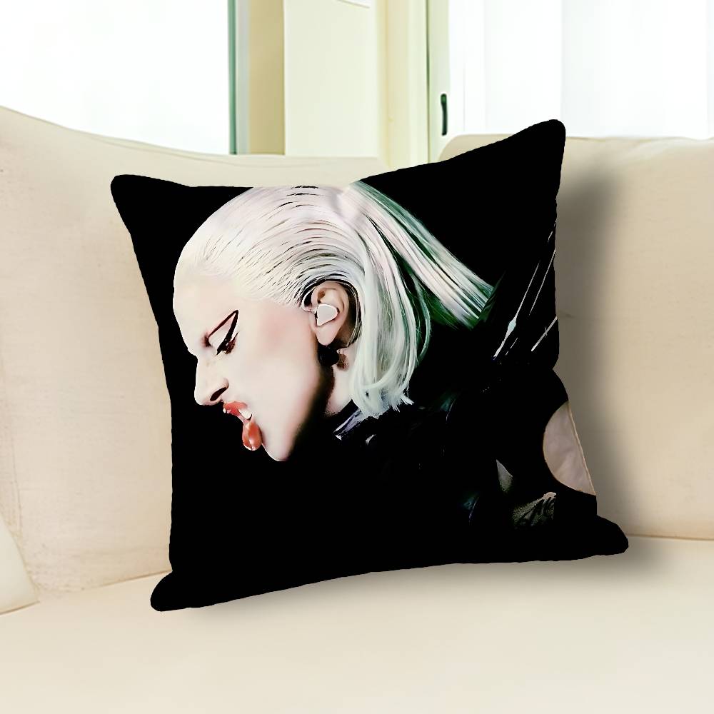 Sängerin L-Lady Gaga Mayhem Anime Berühmtheit Merchandise All-Match Bedruckter Kissenbezug Sofa Auto Büro Raum Dekoration Schutz